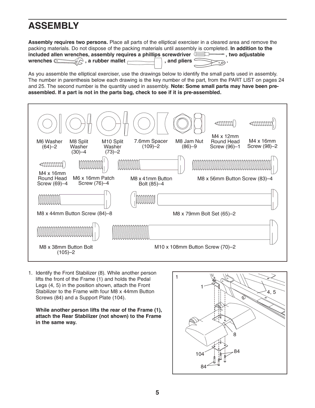 NordicTrack NEL7095.2 user manual Assembly 