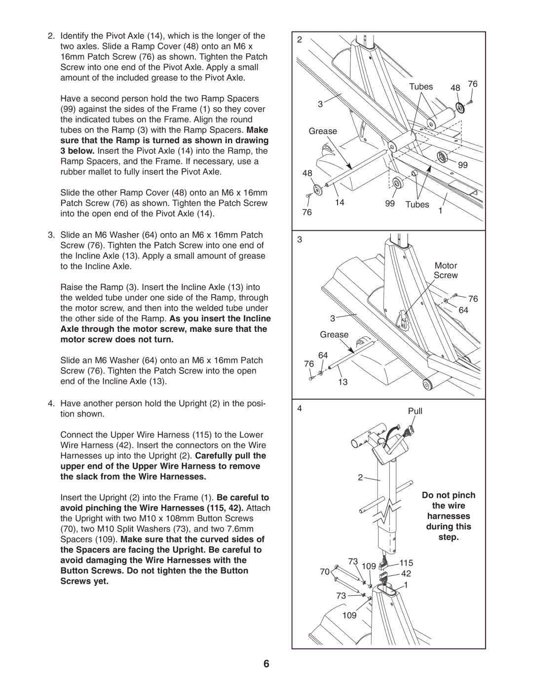 NordicTrack NEL7095.2 user manual Do not pinch, Harnesses, During this, Step 