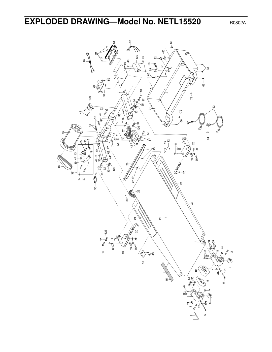 NordicTrack manual Exploded Drawing, Model No. NETL15520 