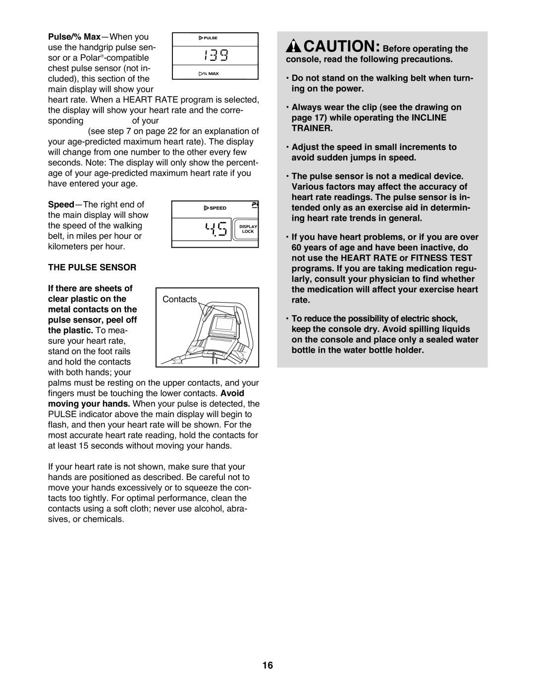 NordicTrack None user manual Pulse Sensor, If there are sheets, Clear plastic on 