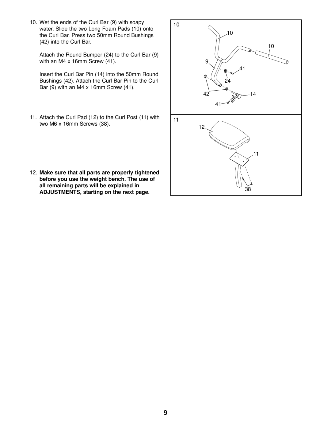 NordicTrack NTB14920 user manual Into the Curl Bar 