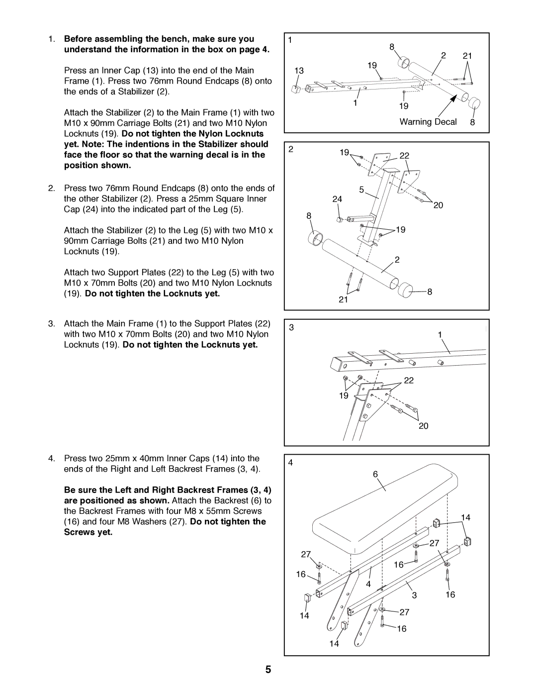 NordicTrack NTBE01100 manual 