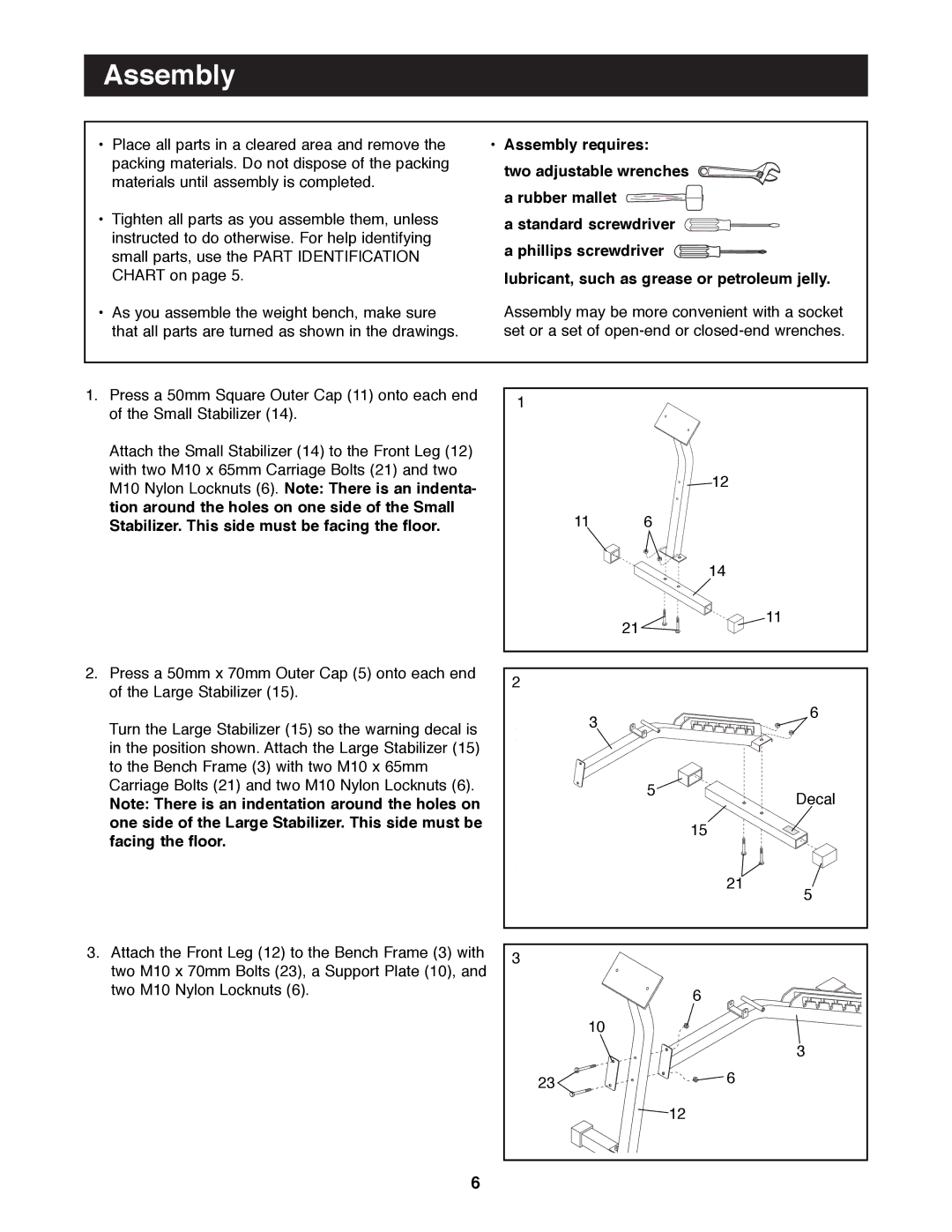 NordicTrack NTBE01490 manual Assembly 