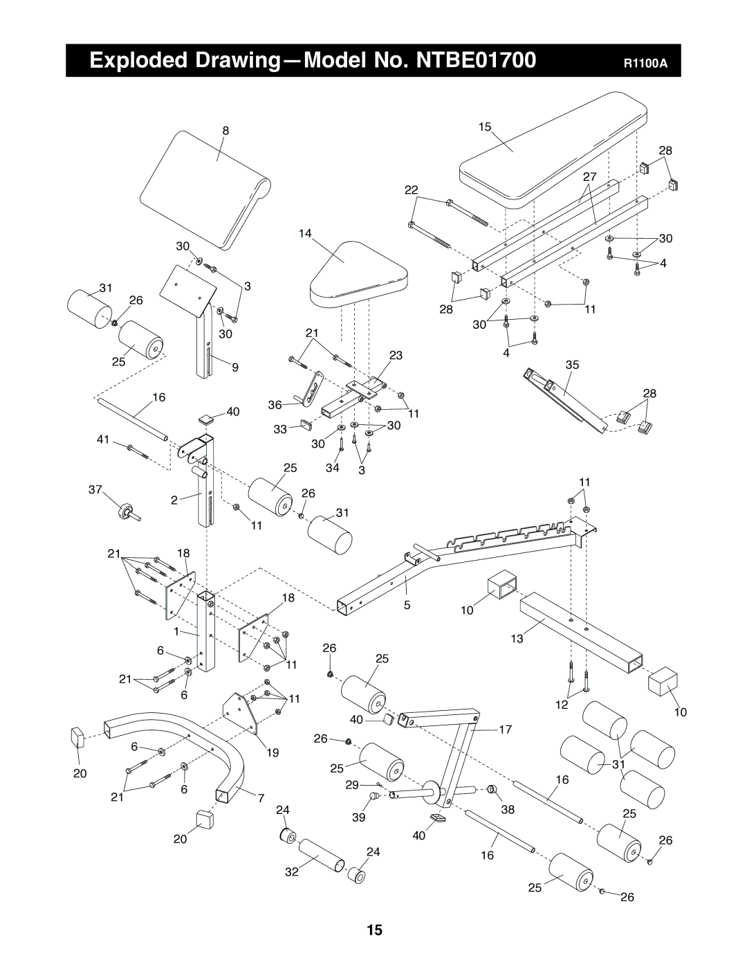 NordicTrack user manual Exploded Drawing-Model No. NTBE01700 