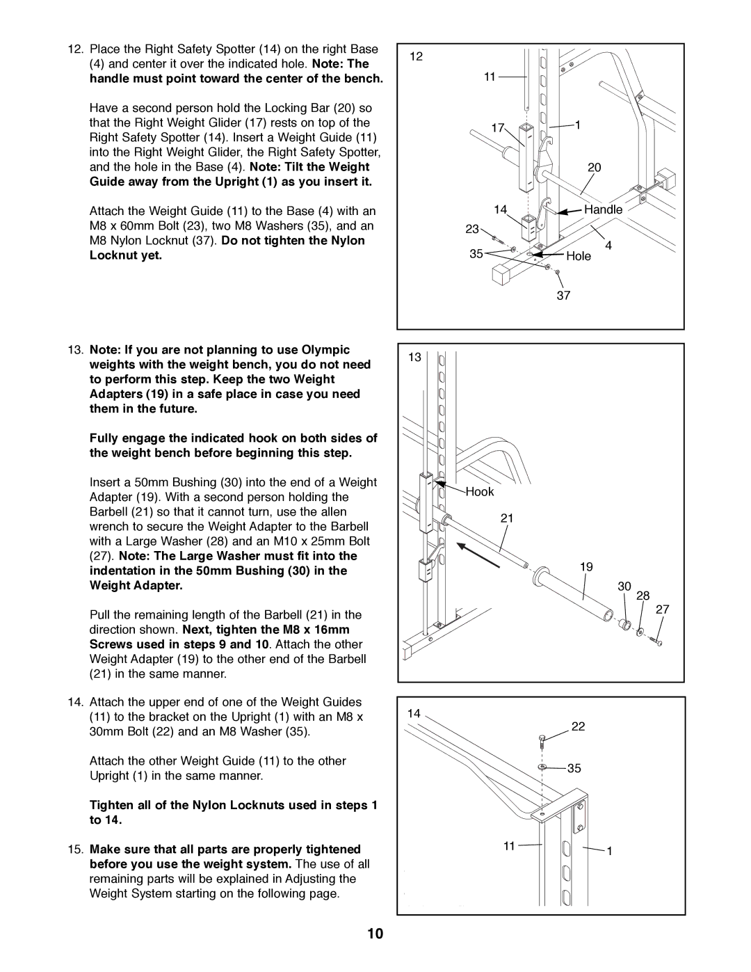 NordicTrack NTBE04990 manual Hook 