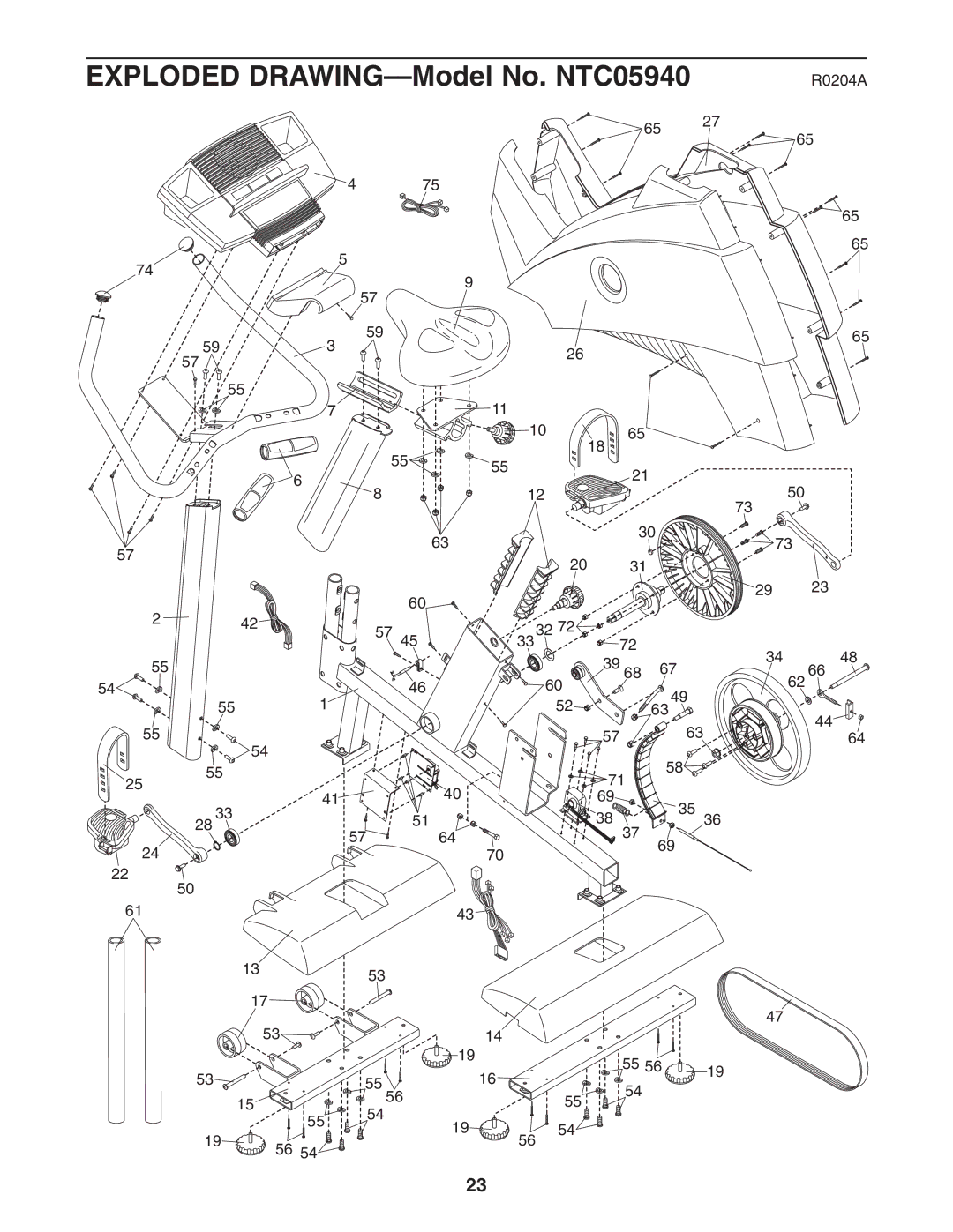 NordicTrack user manual Exploded DRAWING-Model No. NTC05940 