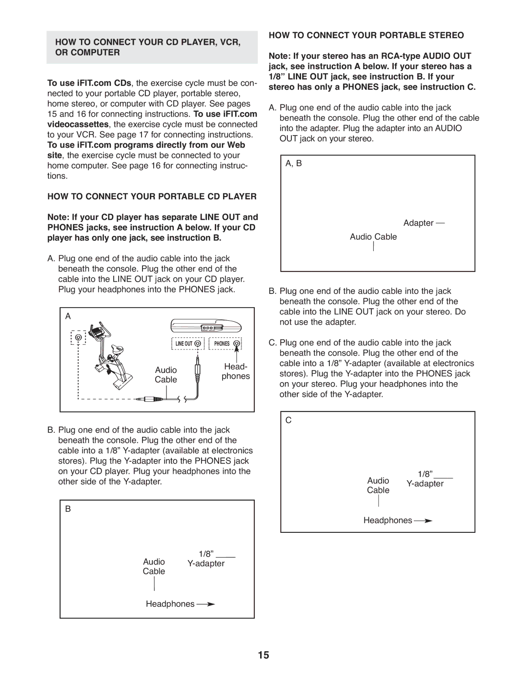 NordicTrack NTC4015.1 user manual HOW to Connect Your CD PLAYER, VCR, or Computer 