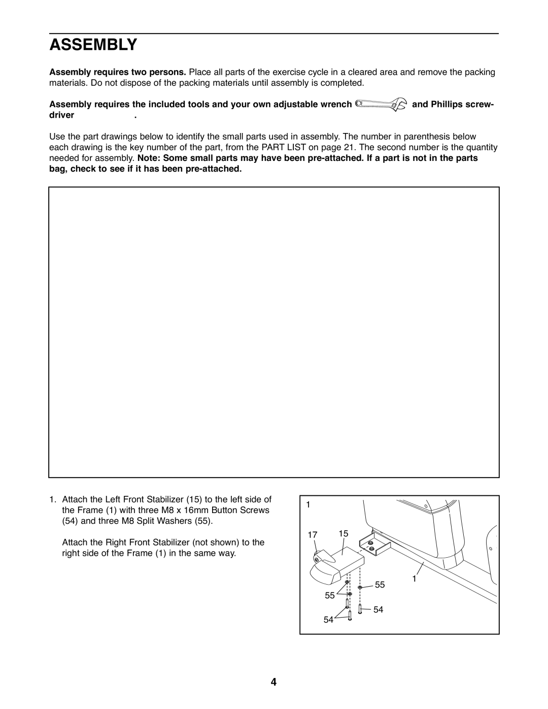 NordicTrack NTC4015.1 user manual Assembly 