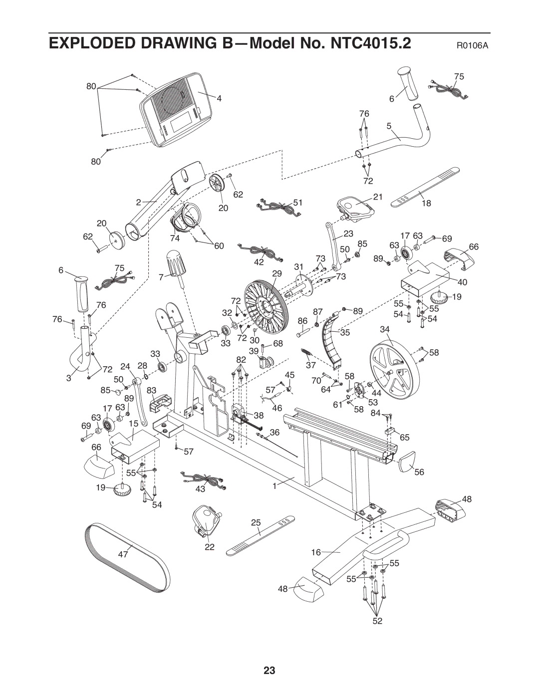 NordicTrack user manual Exploded Drawing B-Model No. NTC4015.2 