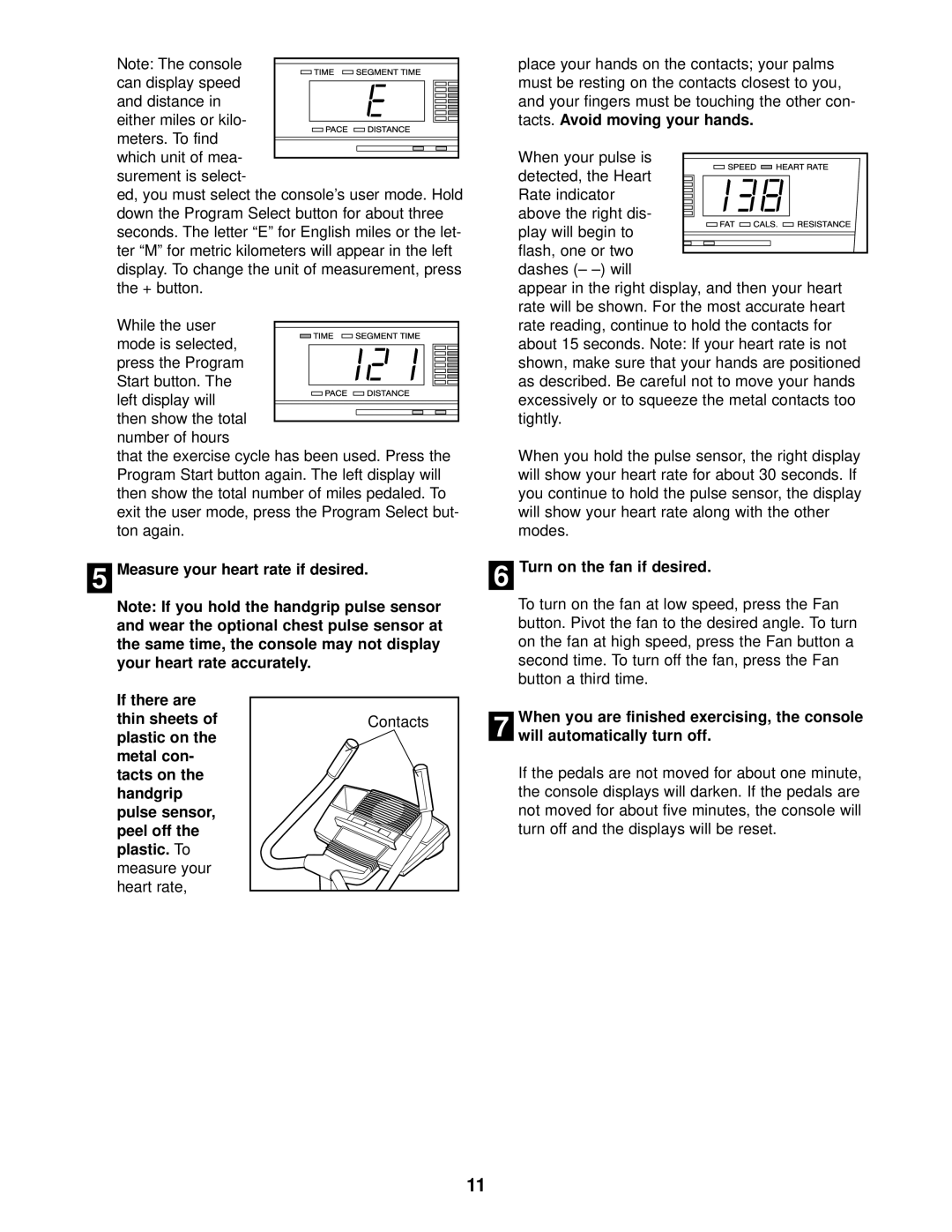 NordicTrack NTC59020 user manual Measure your heart rate if desired, Thin sheets, Plastic on, Turn on the fan if desired 