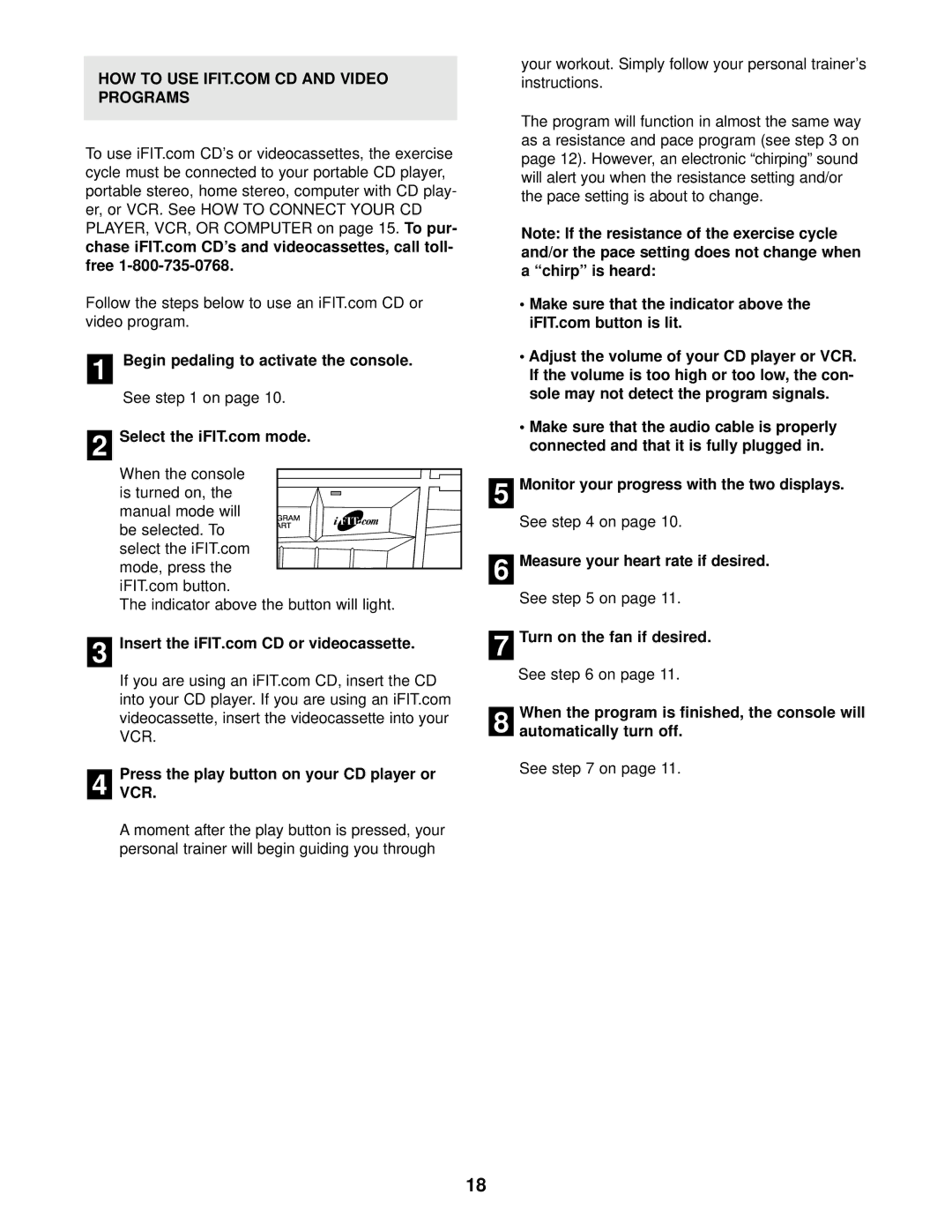 NordicTrack NTC59020 user manual To pur, Free, Video program, Press the play button on your CD player or VCR 