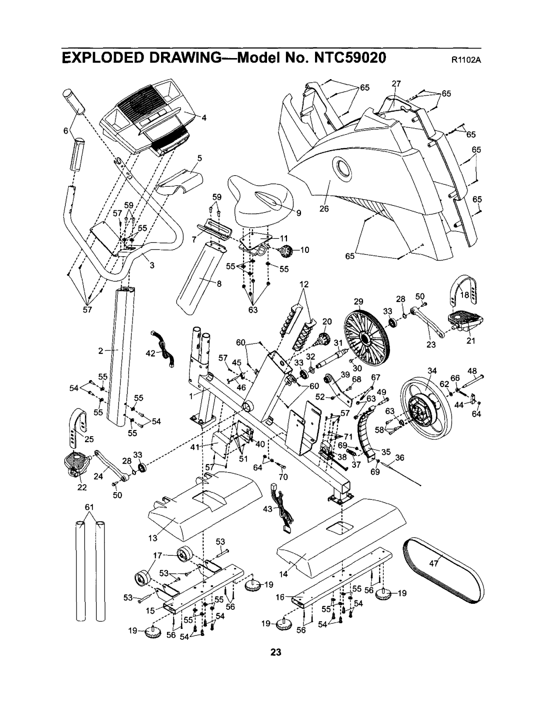 NordicTrack user manual Exploded DRAWING--Model No. NTC59020 Roz 