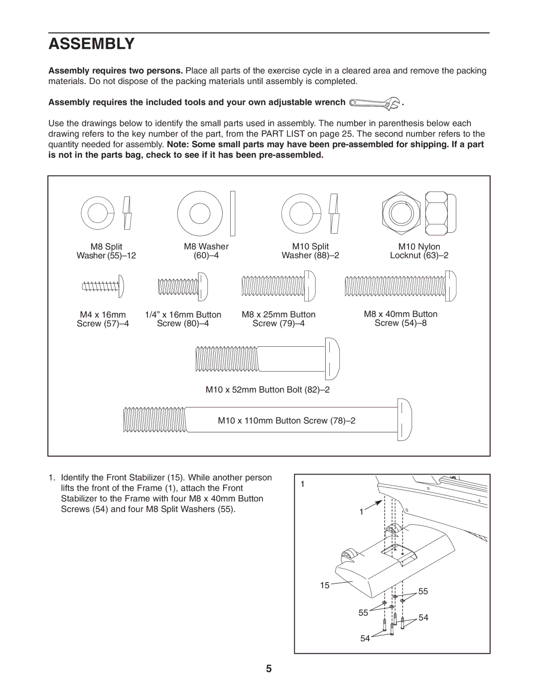 NordicTrack NTC69020 user manual Assembly 