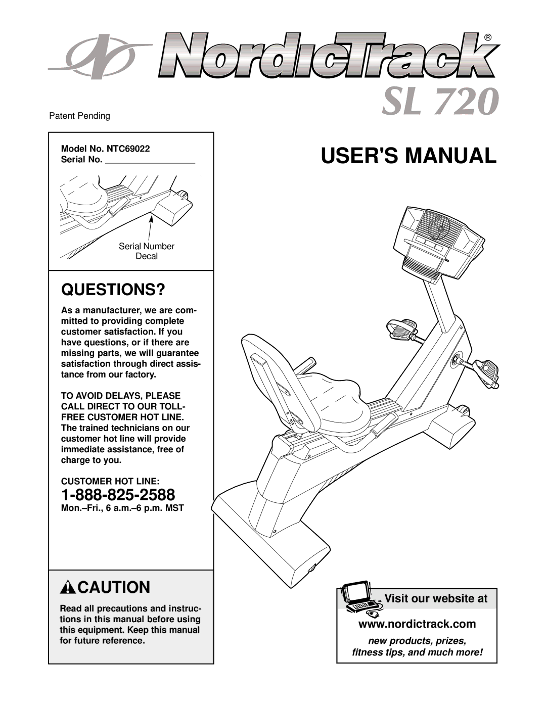 NordicTrack NTC69022 user manual Questions?, Customer HOT Line 