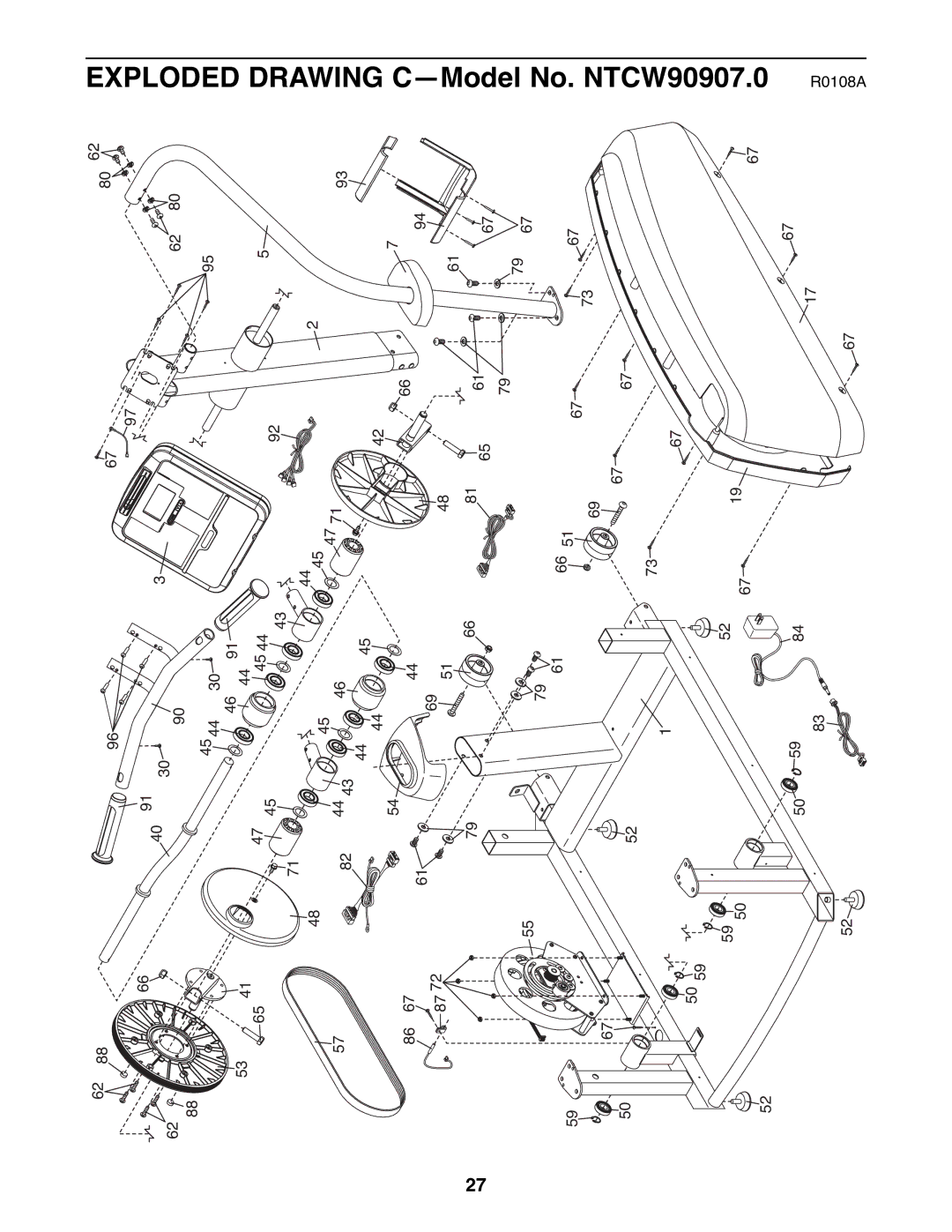 NordicTrack NTCW90907.0 user manual Exploded 