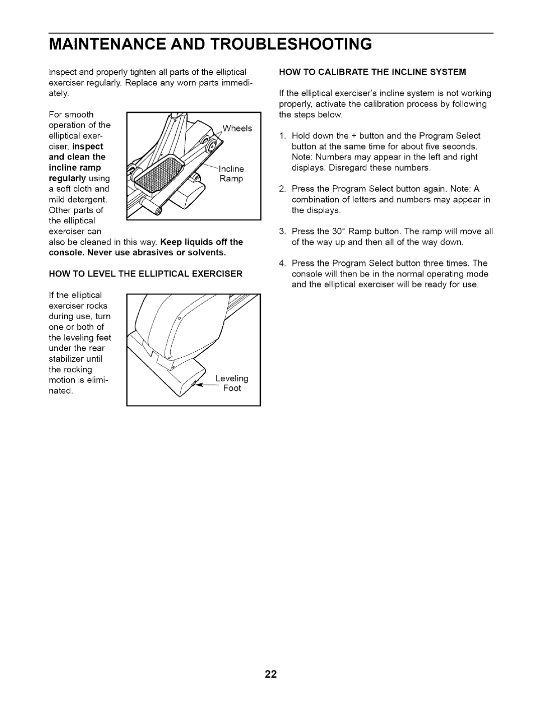 NordicTrack NTE11920 user manual Maintenance and Troubleshooting, Incline ramp, HOW to Calibrate the Incline System 