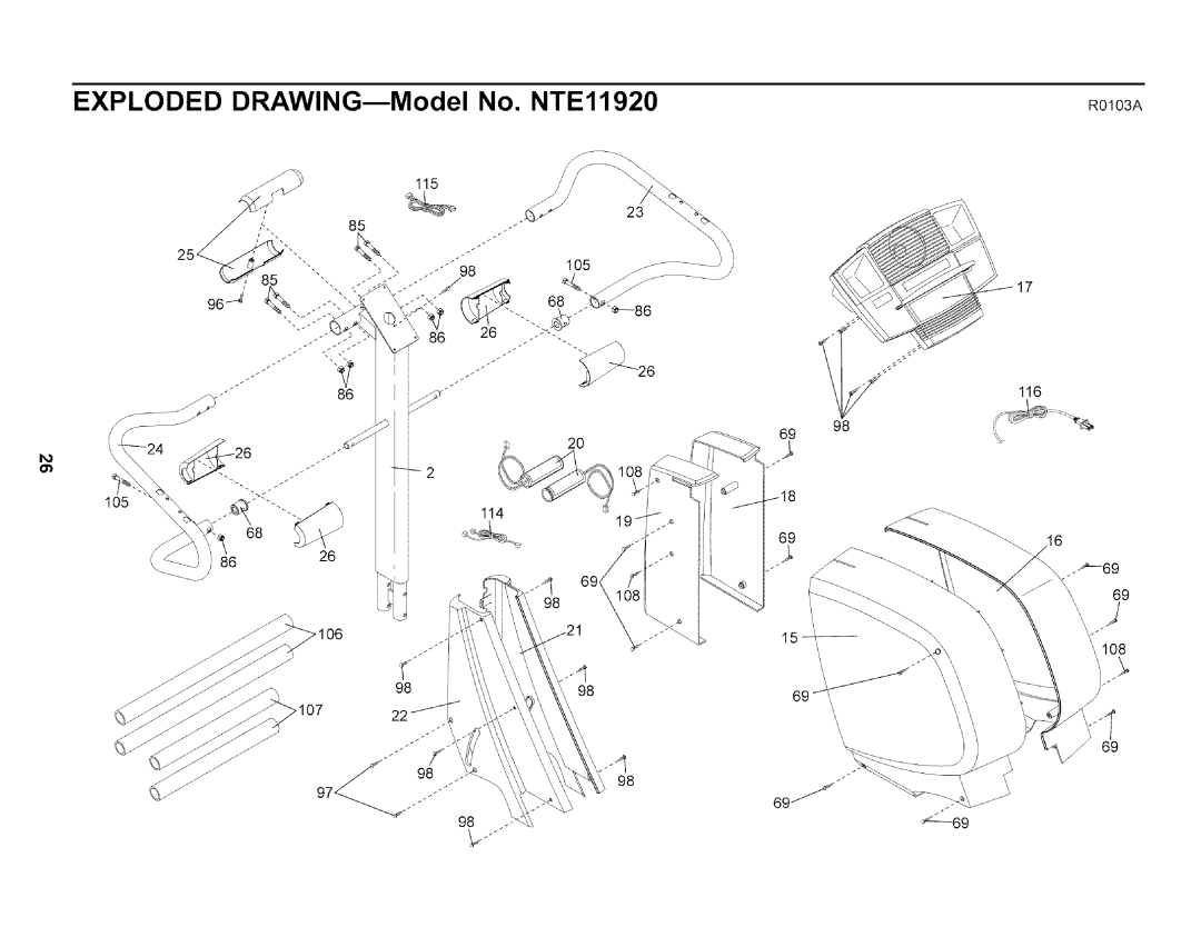 NordicTrack user manual Exploded DRAWlNGmModel No. NTE11920 Roo3A 