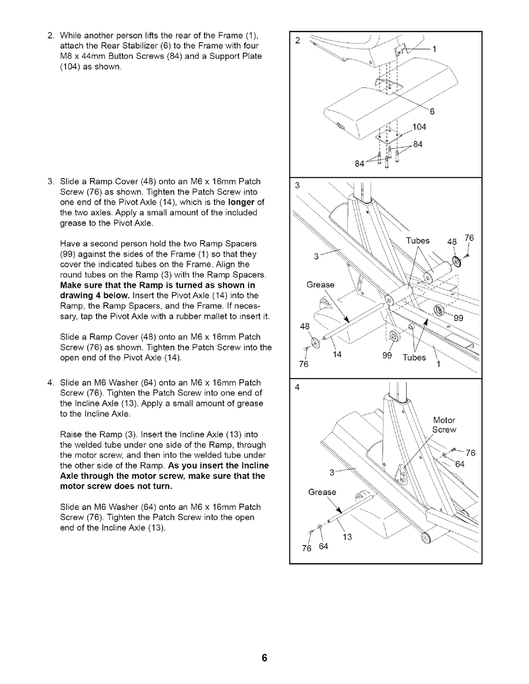 NordicTrack NTE11920 user manual Grease 1O4 Tubes Motor Screw 