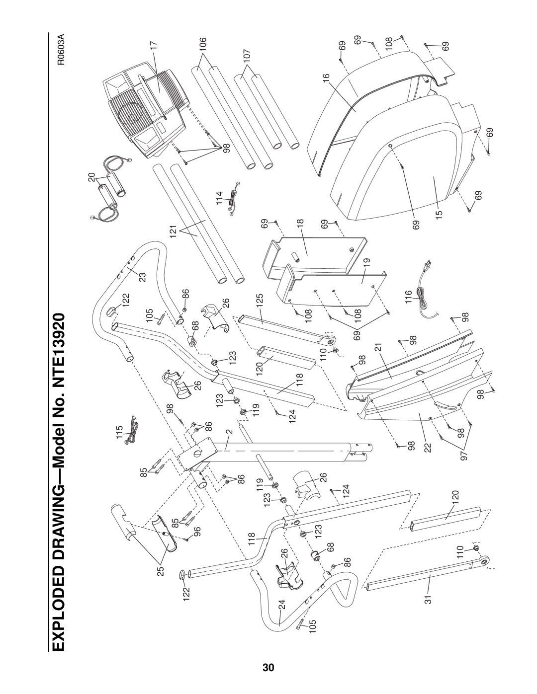 NordicTrack user manual Exploded DRAWING-Model No. NTE13920 