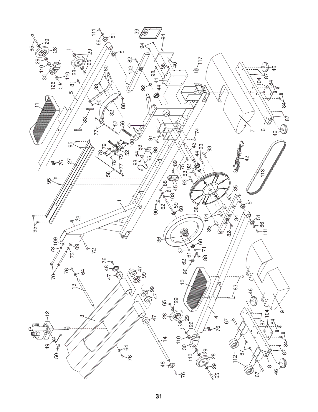 NordicTrack NTE13920 user manual 109 100 110 93 63 126 101 112 113 104 111 1129 102 44 41 117 