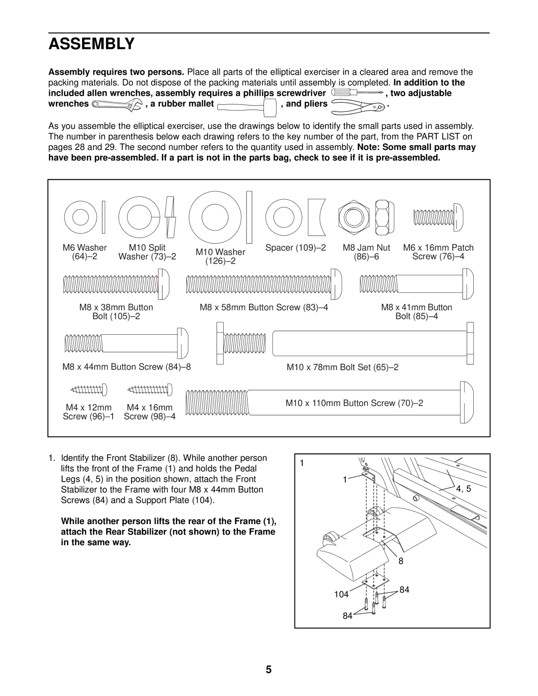 NordicTrack NTE13920 user manual Assembly 