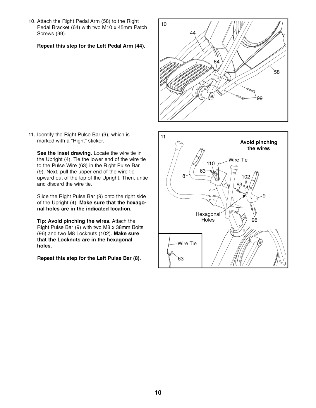 NordicTrack NTEL07808.0 user manual Ill63, Repeat this step for the Left Pedal Arm 