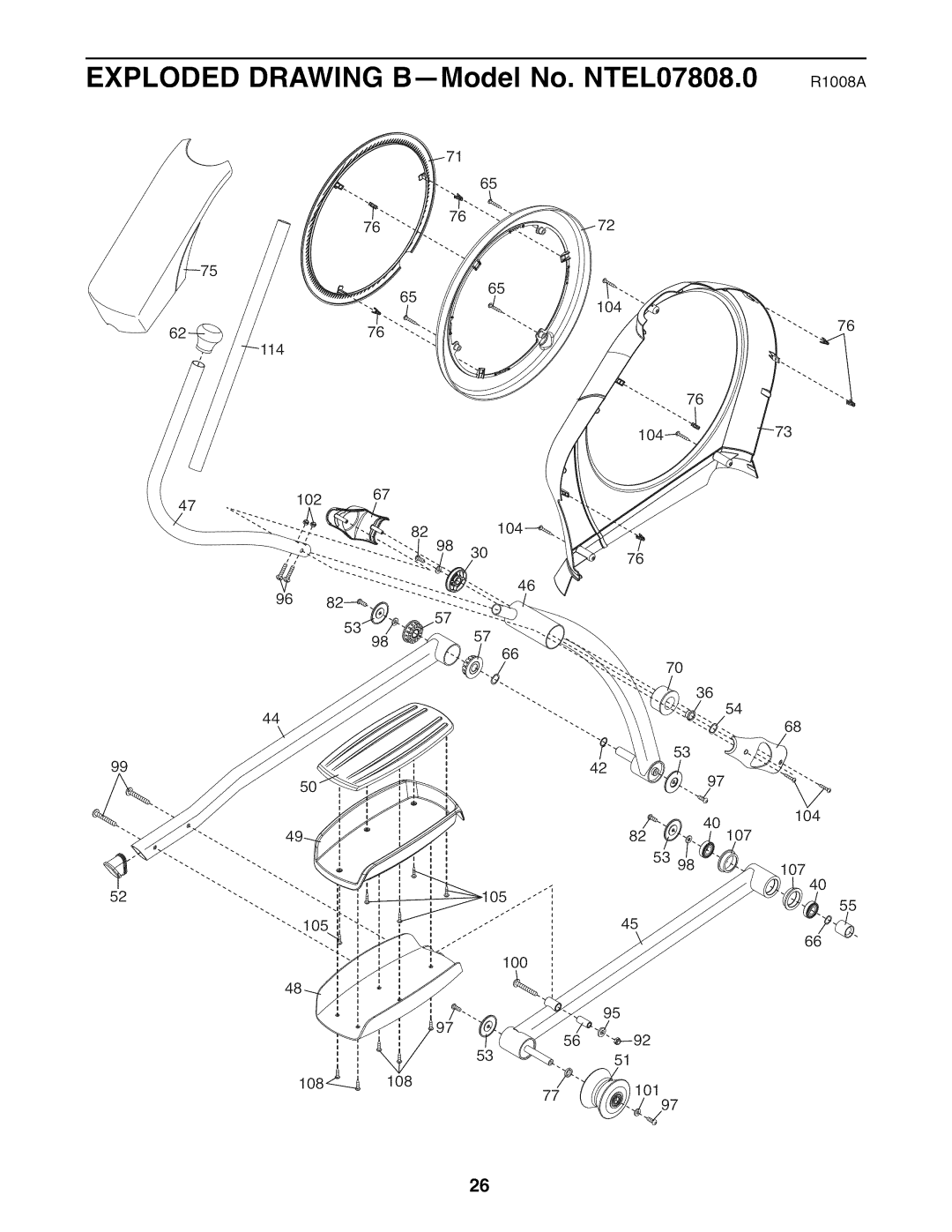 NordicTrack user manual Exploded Drawing B--Model No. NTEL07808.0 RlOO8A 