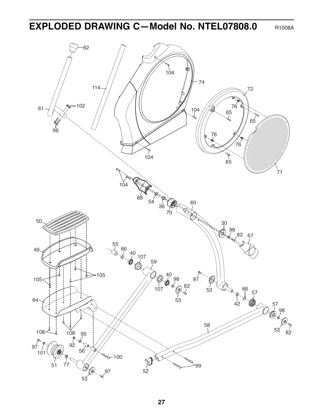 NordicTrack user manual Exploded Drawing C--Model No. NTEL07808.0 moo8A 