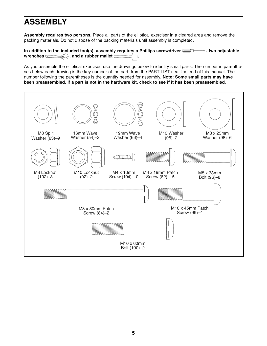 NordicTrack NTEL07808.0 user manual Assembly, 1O2-8 