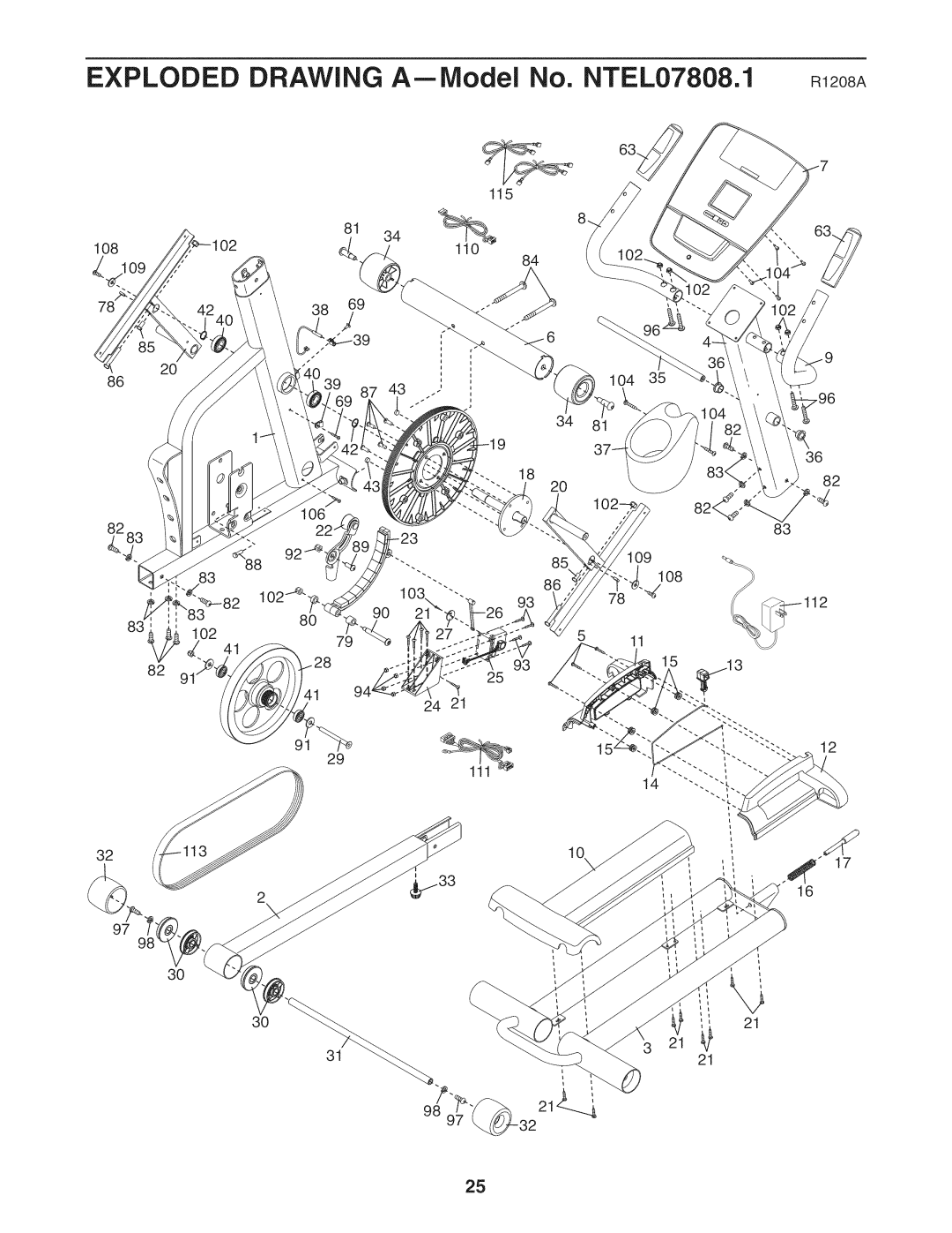 NordicTrack manual Exploded Drawing A--IVlodelNo. NTEL07808.1 R1208A 