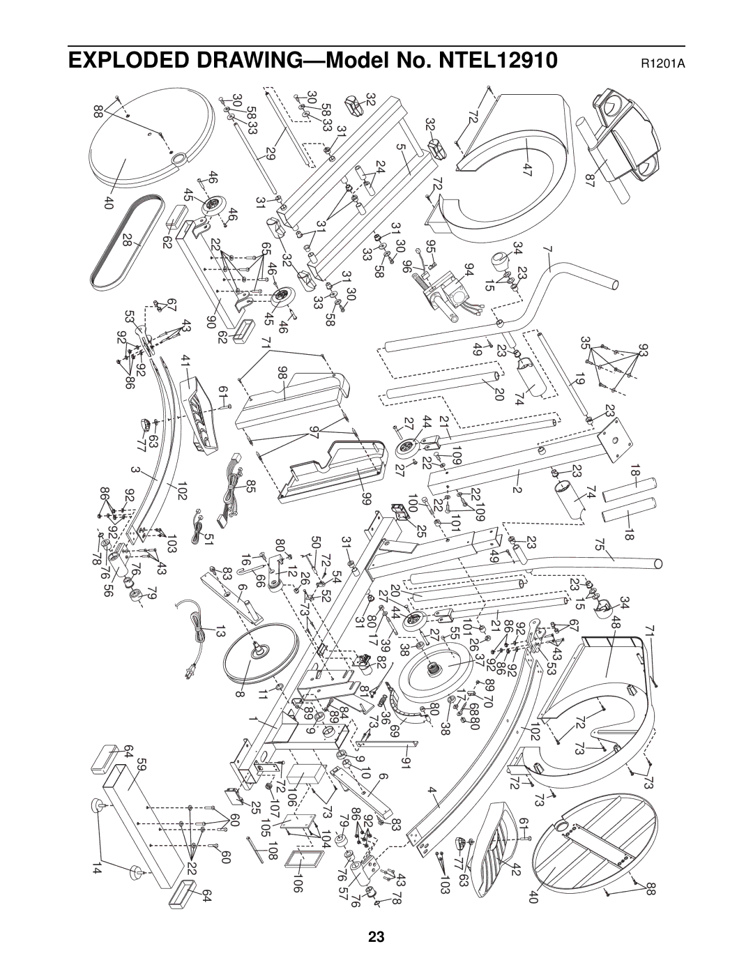 NordicTrack user manual DRAWING-ModelNTEL12910EXPLODEDNo 