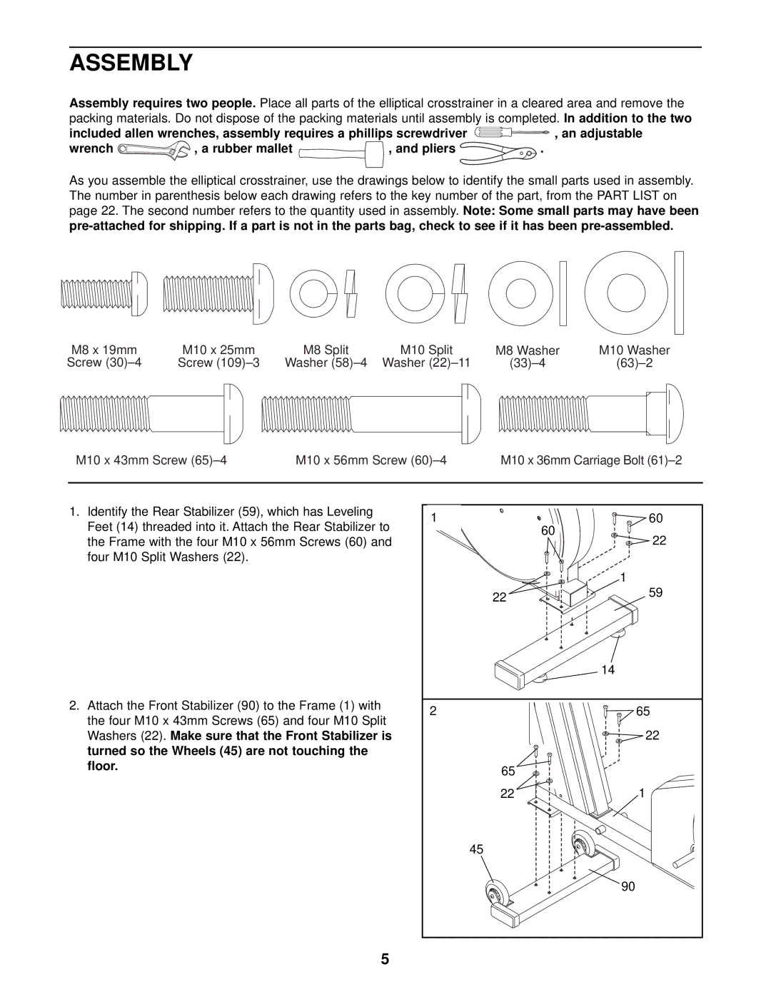 NordicTrack NTEL12910 user manual Assembly 