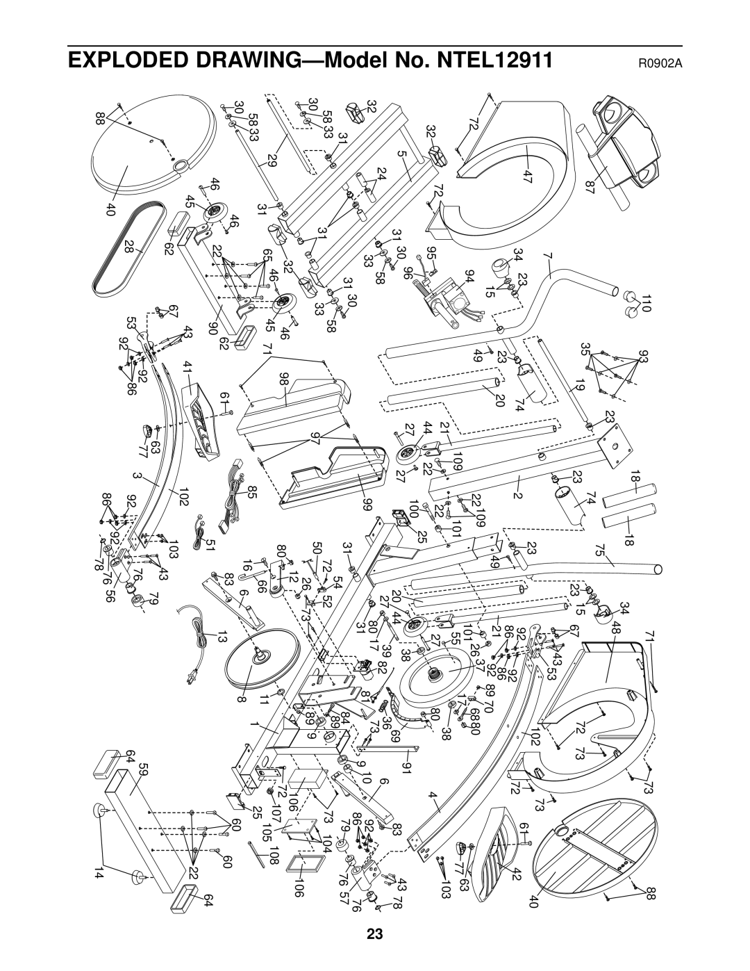 NordicTrack user manual NTEL12911EXPLODED DRAWING-Model No 