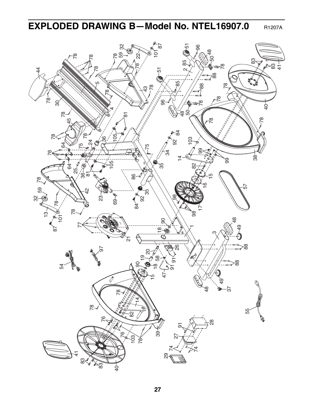 NordicTrack NTEL16907.0 user manual Drawing 