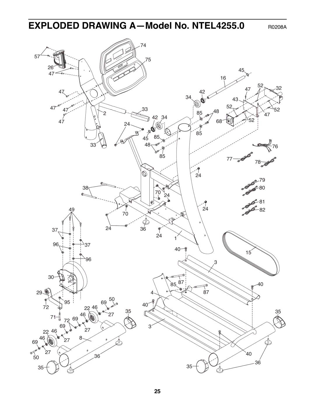 NordicTrack user manual Exploded Drawing A-Model No. NTEL4255.0 