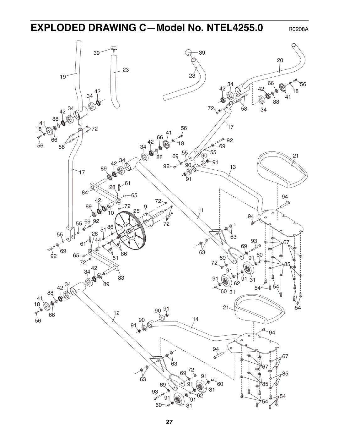 NordicTrack user manual Exploded Drawing C-Model No. NTEL4255.0 