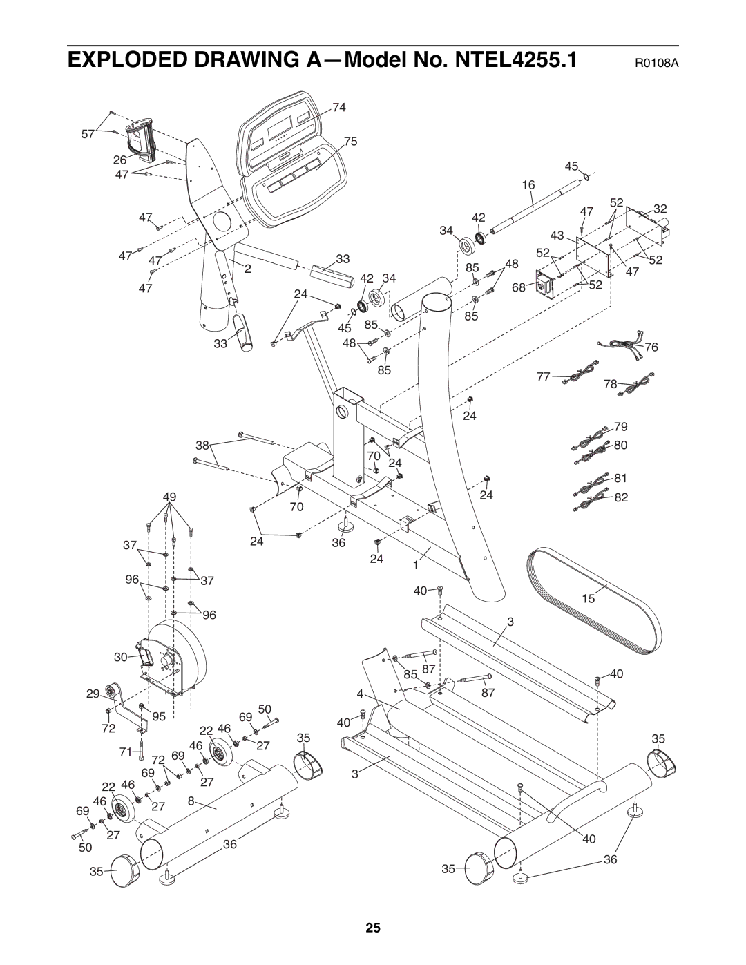 NordicTrack user manual Exploded Drawing A-Model No. NTEL4255.1 