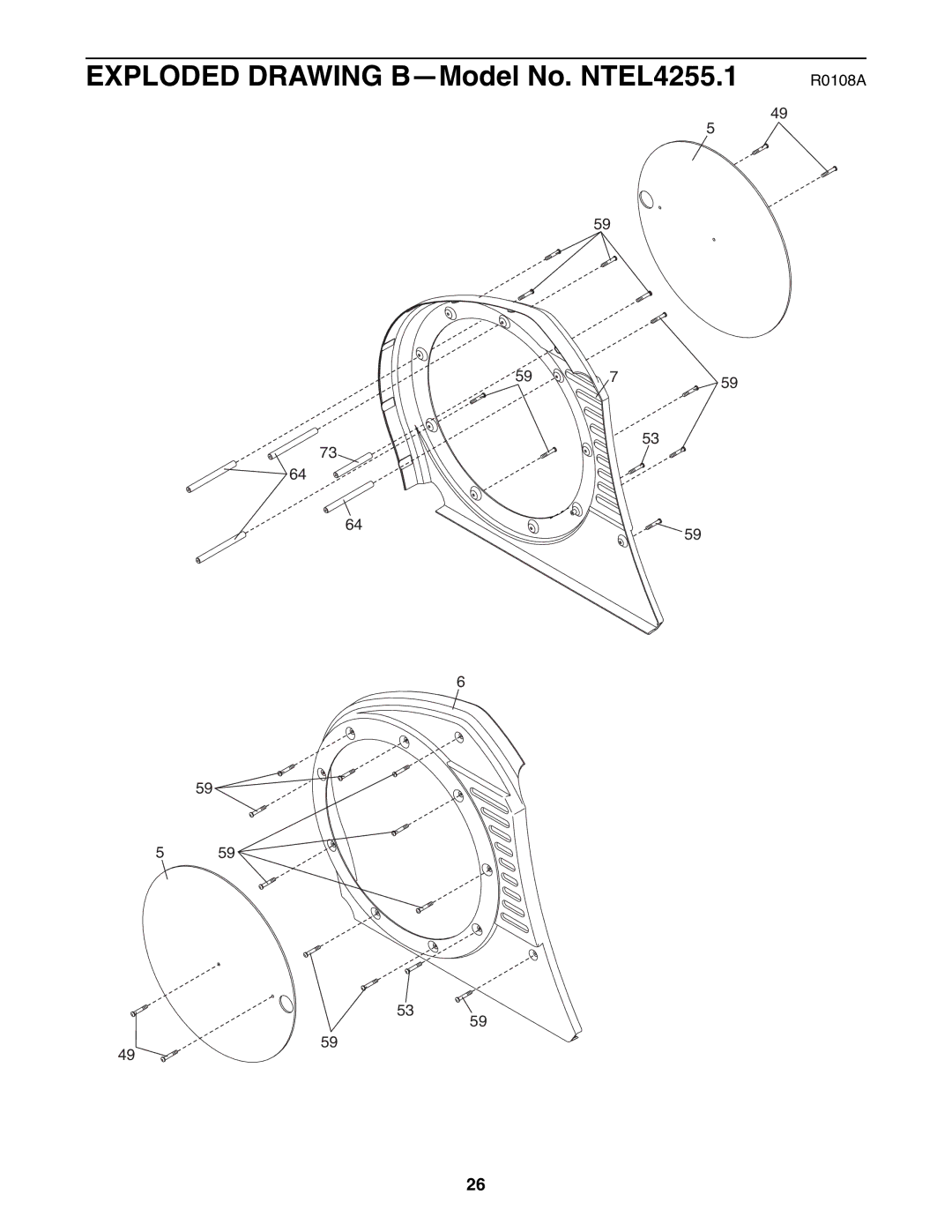 NordicTrack user manual Exploded Drawing B-Model No. NTEL4255.1 