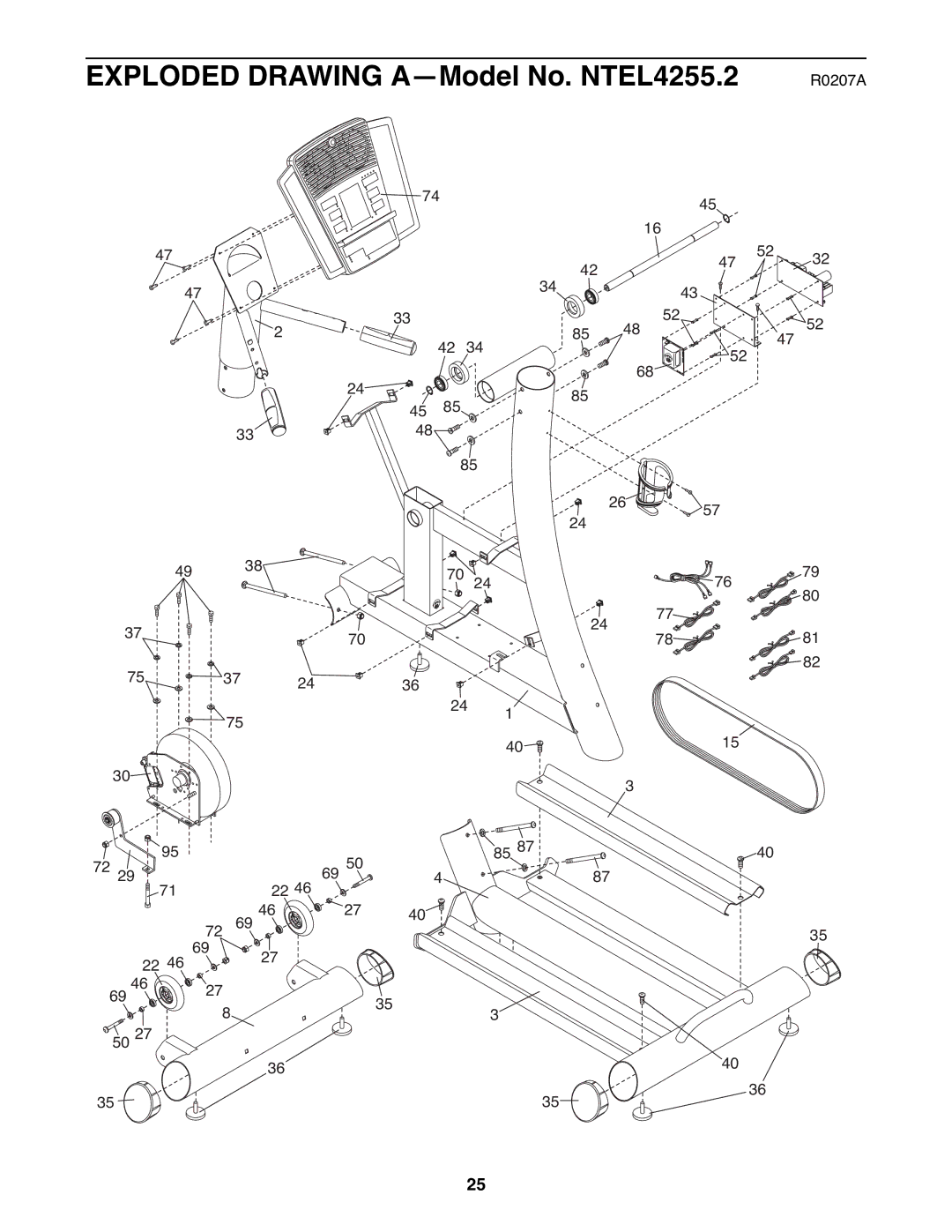 NordicTrack user manual Exploded Drawing A-Model No. NTEL4255.2 