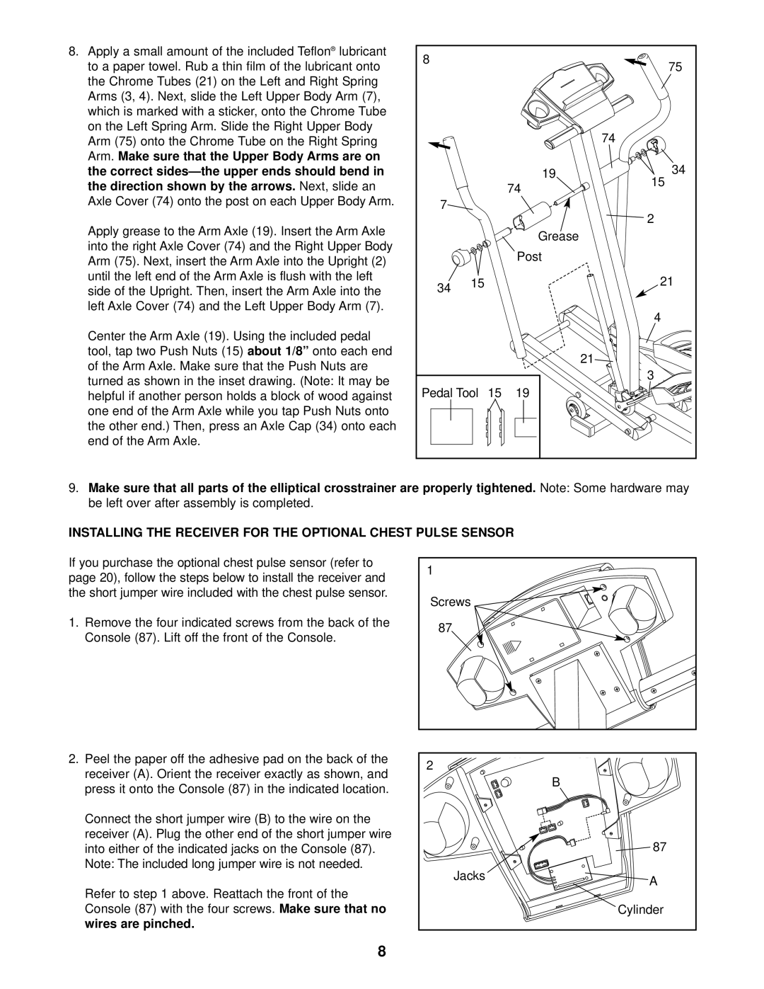 NordicTrack NTEL59012 user manual Direction shown by the arrows 