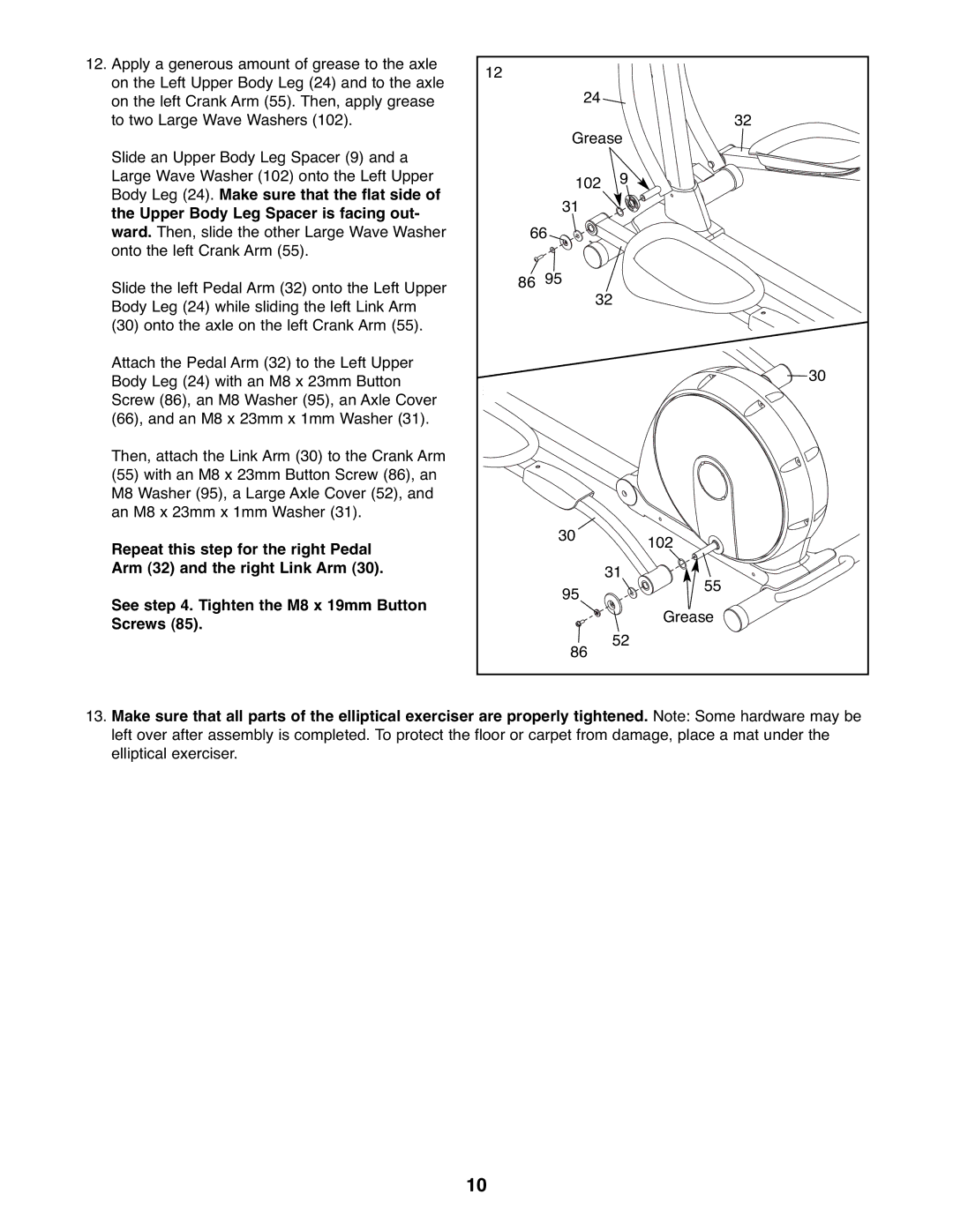 NordicTrack NTEL7506.0 user manual Repeat this step for the right Pedal 