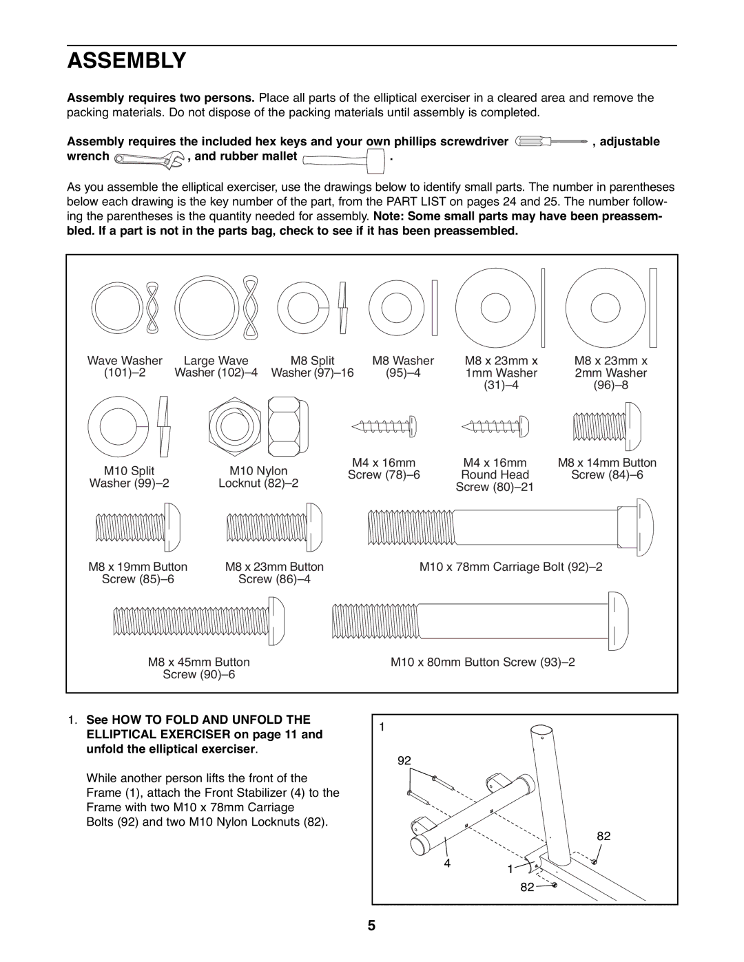 NordicTrack NTEL7506.0 user manual Assembly 