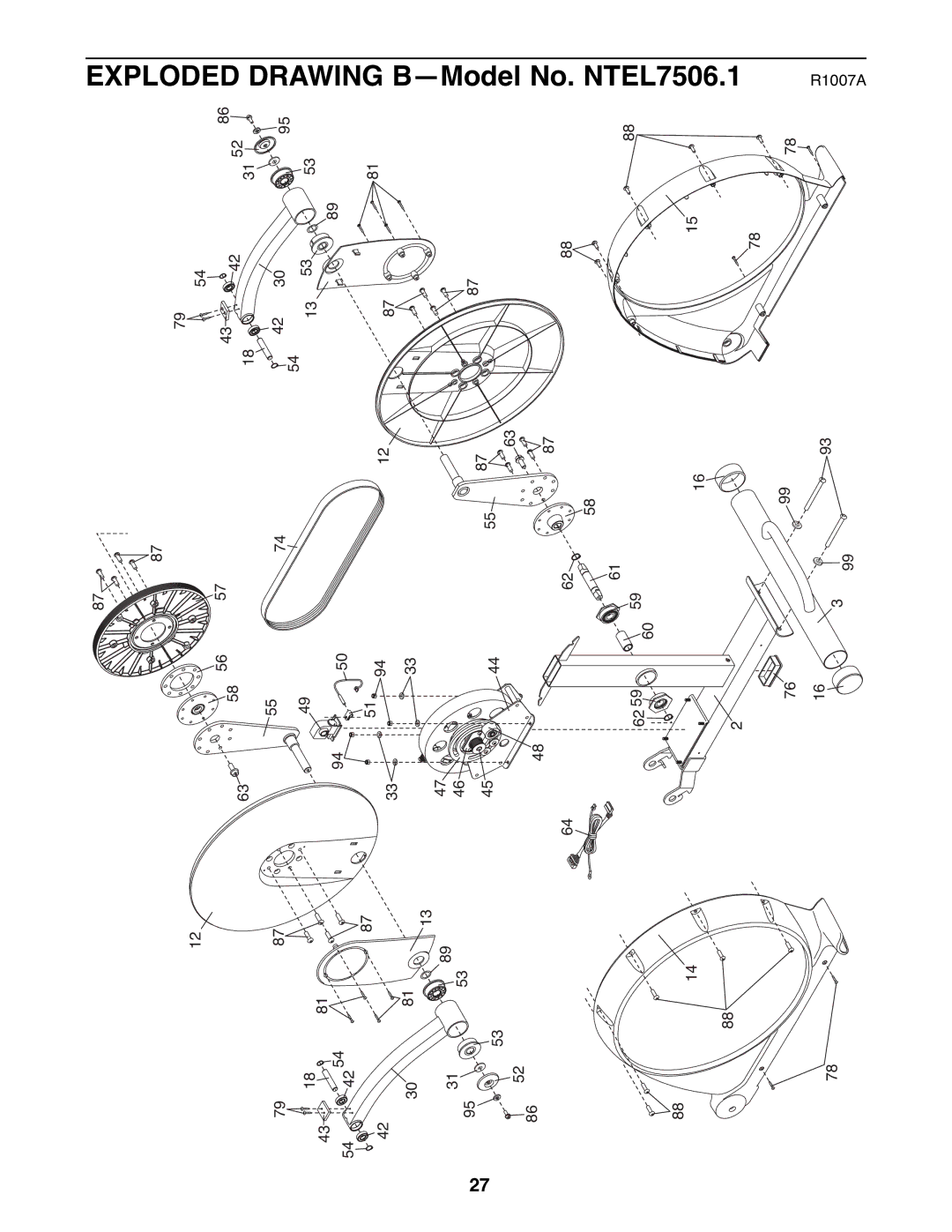 NordicTrack NTEL7506.1 user manual Exploded 