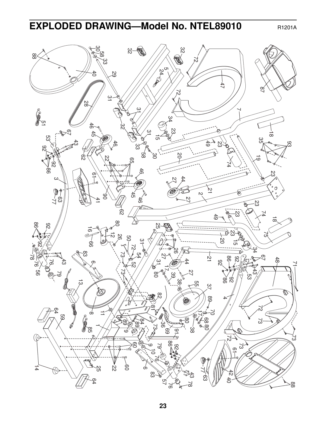 NordicTrack user manual NTEL89010ModelDRAWING-EXPLODEDNo 