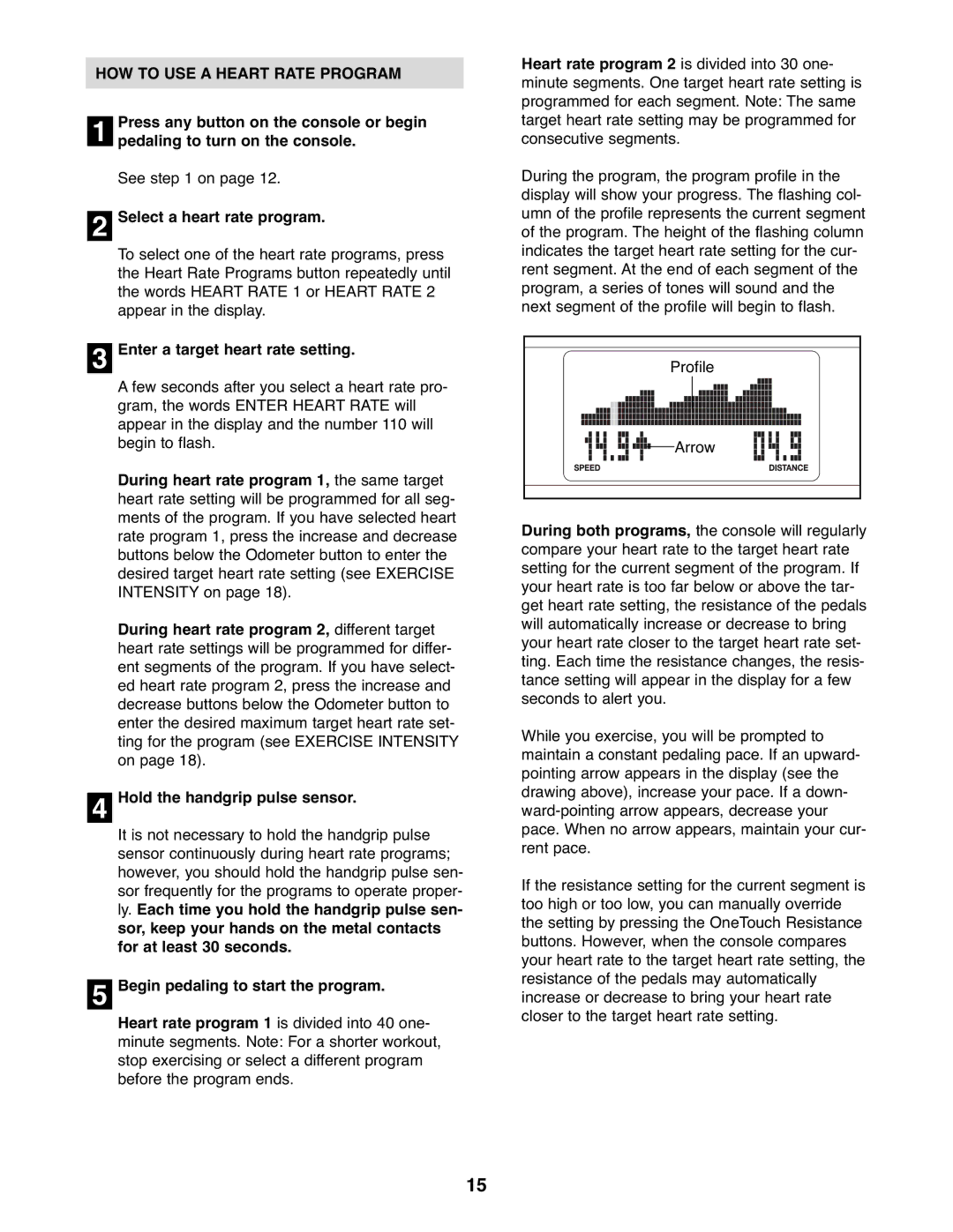 NordicTrack NTEX3196.0 HOW to USE a Heart Rate Program, Select a heart rate program, Enter a target heart rate setting 