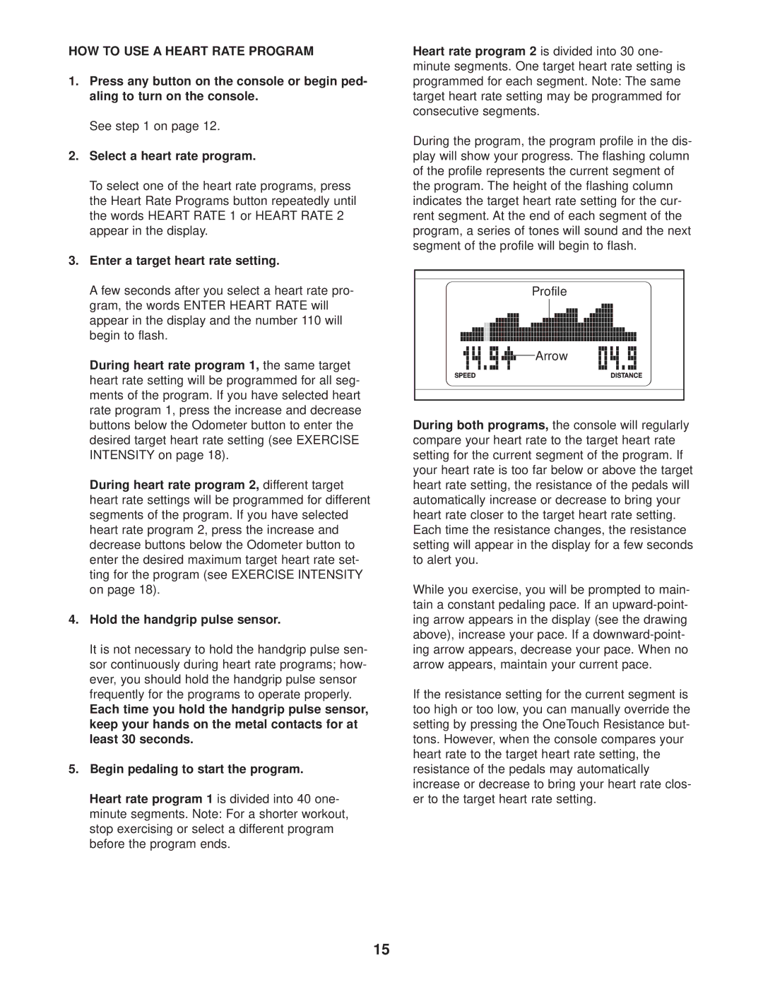 NordicTrack NTEX3196.1 HOW to USE a Heart Rate Program, Select a heart rate program, Enter a target heart rate setting 