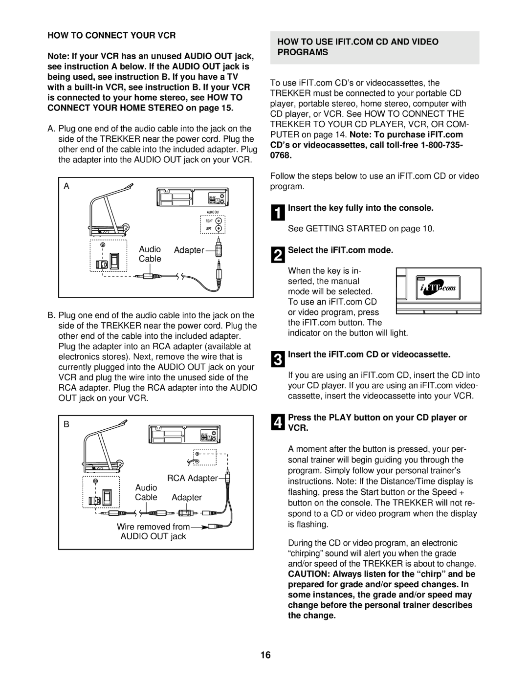 NordicTrack NTHK99901 user manual HOW to Connect Your VCR, PressVCR. the Play button on your CD player or 