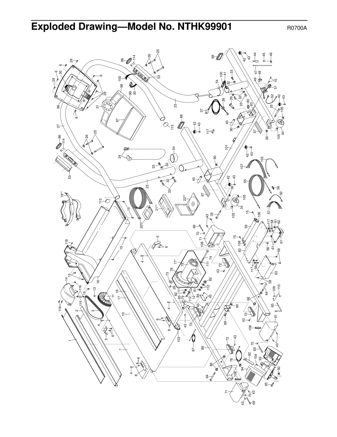 NordicTrack NTHK99901 user manual Exploded Drawing 