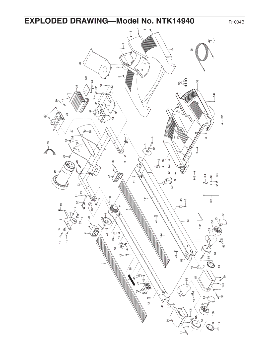 NordicTrack NTK14940 manual Exploded Drawing 