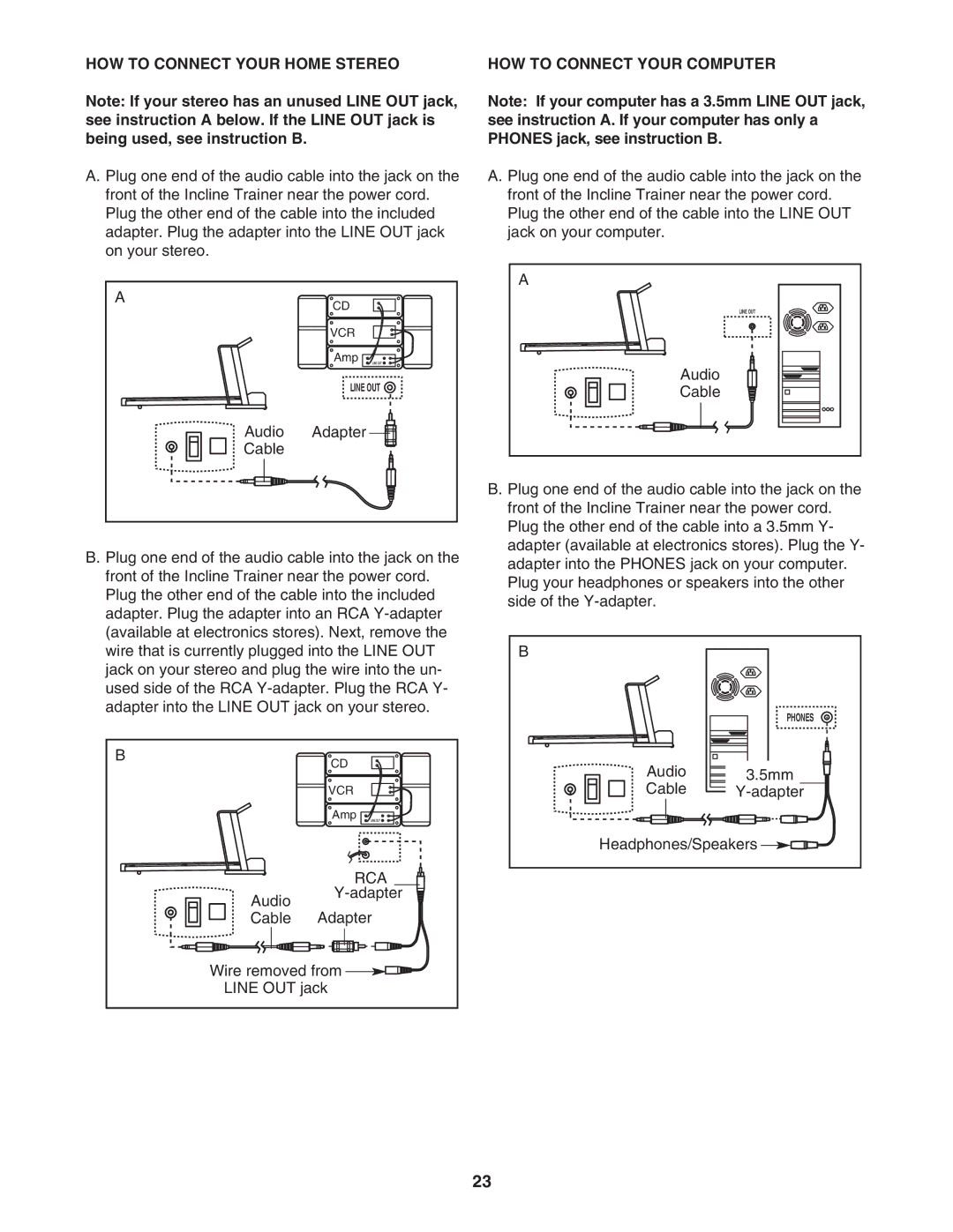 NordicTrack NTK1494.1 manual HOW to Connect Your Home Stereo, HOW to Connect Your Computer 